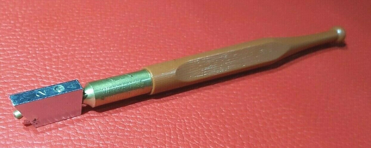 VINTAGE DIAMOND TIPPED GLASS CUTTER KEEN WARRENTED MADE IN JAPAN