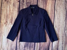 Rafaella Women's Long Sleeve Collared Full Zip Shoulder Padded Blazer Jacket 8