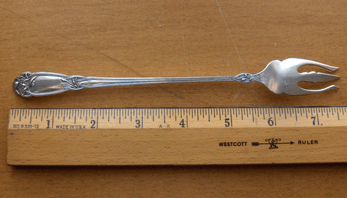 Alvin Fleur-de-Lis Sterling Silber Gurkengabel~Antik~1907~Jugendstil floral - Bild 4 von 6