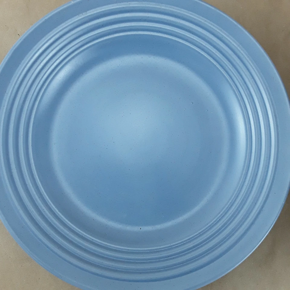 Gibson Everyday Stoneware 8 Pc. Dinner Salad Plate Dinnerware in Matte Blue Set - Image 2 of 4