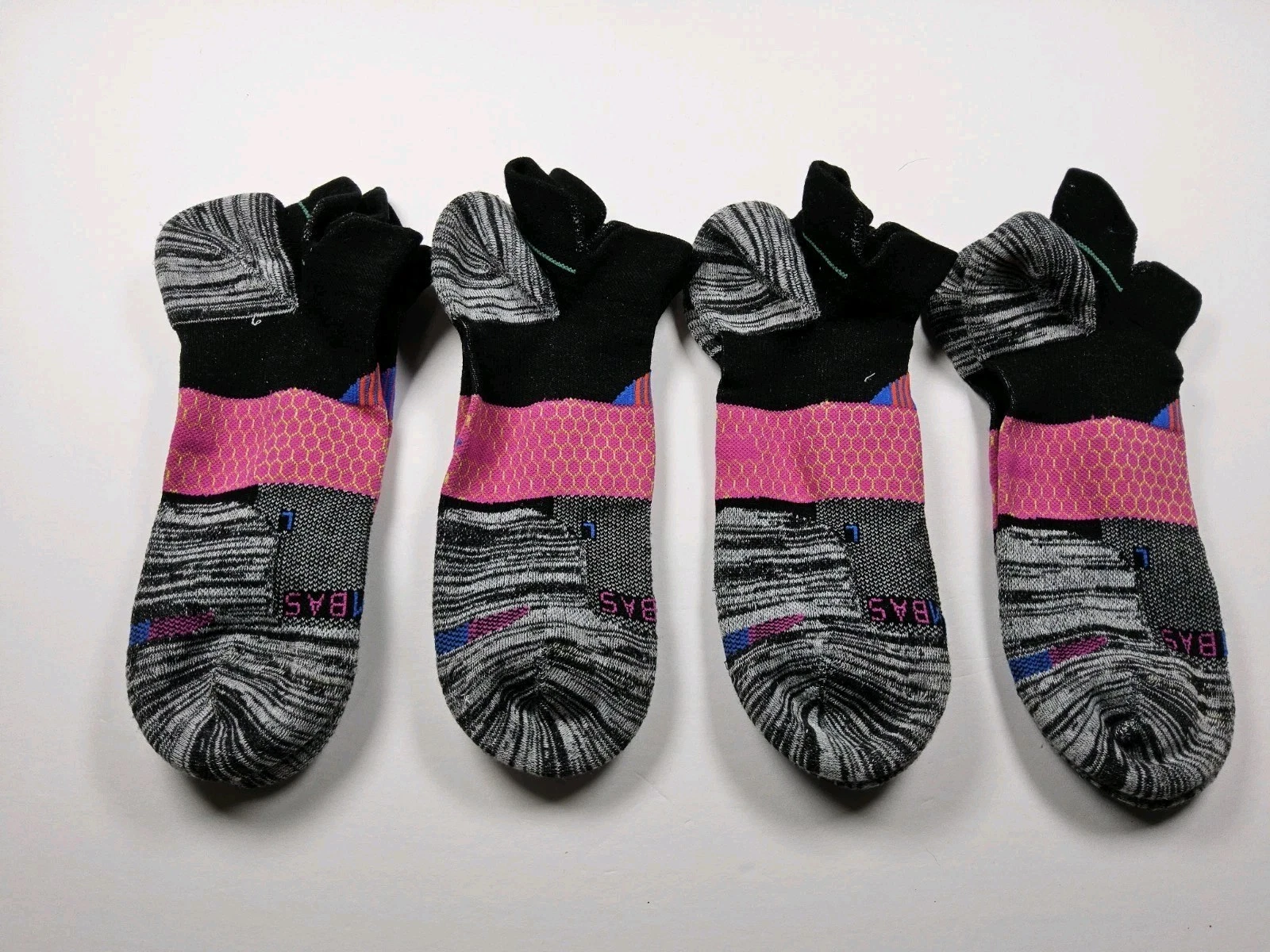 Bombas Hex-Tec Athletic Ankle Socks Lot Of 4 Pairs Size L (All Lefts)