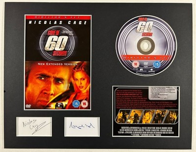 GONE IN 60 SECONDS - Signiert - NICOLAS CAGE - ANGELINA JOLIE - DVD Movie Display