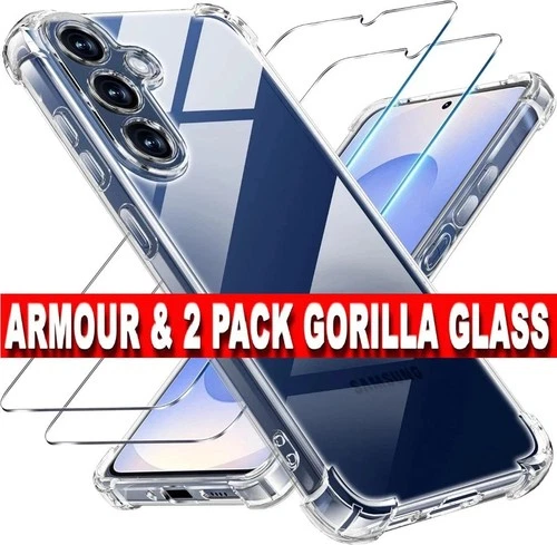 Clear Case For Samsung A27 A17 A37 A57 Silicone Gel Phone Cover+Screen Protector