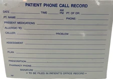 5 Pads Patient Phone Call Record 1997 Medical Physicians Office Form 3-3/4 x 5