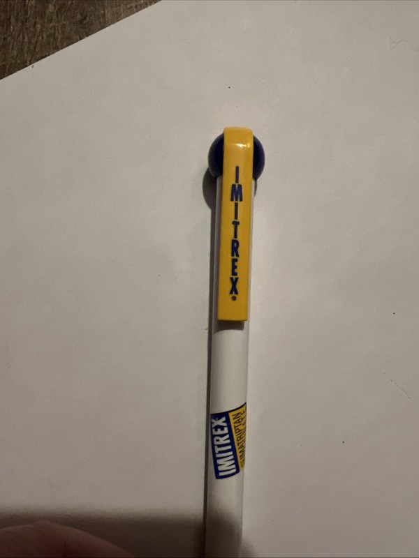 Imitrex Pharmaceutical Drug Rep White Ballpoint Pen Germany