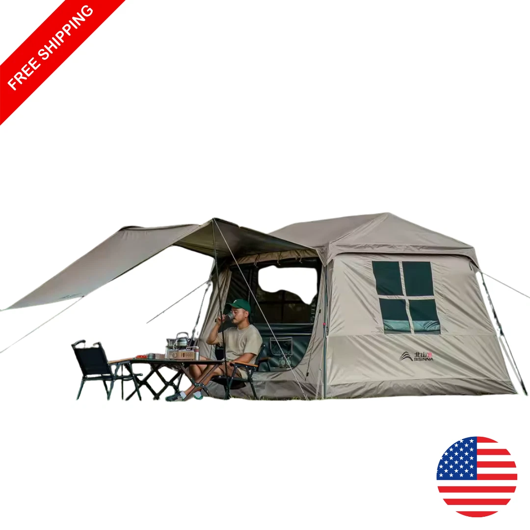 3–4 Person Automatic Camping Tent One-Touch Family Outdoor Ridge Tent