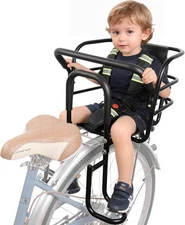 Upgraded Rear Child Bike Seat,Back Mount Kid's Bike Seat with Foot Pedals Back R