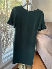 Calvin Klein Women’s Tulip Sleeve Sheath Bodycon Holiday Green Dress  Size 4