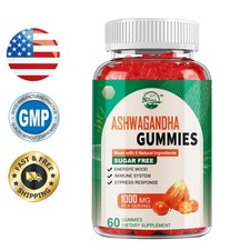 Organic Ashwagandha 1000mg High Quality Dietary Supplement, 60 Vegan Gummies