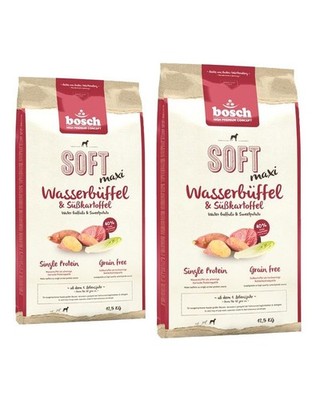 BOSCH Soft Maxi Wasserbüffel & Süßkartoffel 2x12.5 kg+Snack mit Wildschwein 