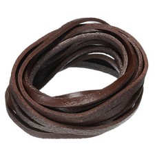 3.3 Yards 5mm Flat Leather Cord Leather Lacing Strips for DIY Crafts Coffee