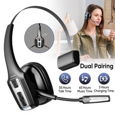 Mpow Trucker Bluetooth Headset 65hrs Noise Canceling V5.3 Over Head Headphones