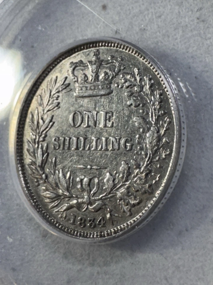 1834 Great Britain 1 Shilling Silver Coin Graded VF 35 by ANACS - Image 3 of 4