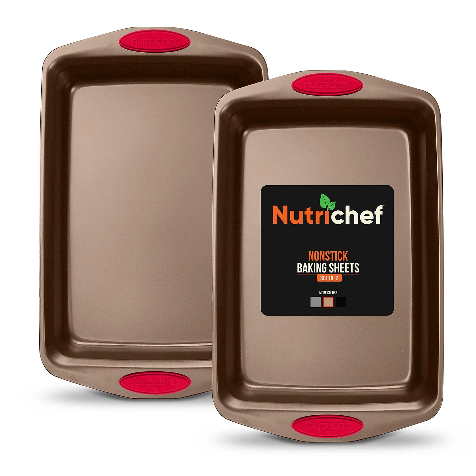 NutriChef 2-Piece Baking Pan Set - Premium Non-Stick Coating One Size, Bronze