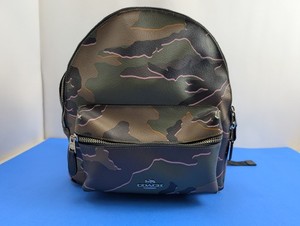 coach army backpack Charter with Camo Print Club de Mode Product Details Canvas with glovetanned leather details Inside zip Restored Charter Backpack 18 With