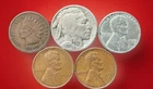U.S. Coin Lot Indian Head Cent | Buffalo Nickel | Steel Cent & Two Wheat Cents