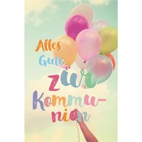 Kommunion - GlüCkwunschkarte Im Format 11,5 X 17 Cm Mit Umschlag - Bunte Luftbal