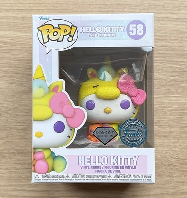 Funko Pop Hello Kitty Unicorn Diamond Glitter #58+ Free Protector
