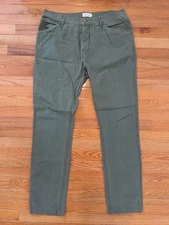 Taylor Stitch Camp Pant Olive Reverse Sateen Organic Cotton 35 x 33