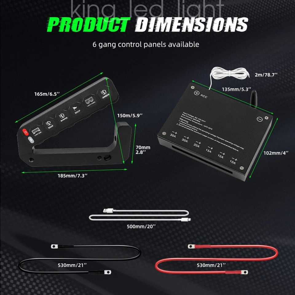 Kit de interruptores de panel de interruptor de pilar inalámbrico del lado izquierdo para Jeep Wrangler JK 07-18 Foto 4 de 4