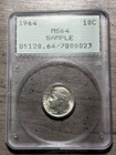 1964 PCGS MS64 Roosevelt Silver Dime SAMPLE SLAB RATTLER HOLDER
