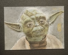 1/1 Yoda 2025 Topps Chrome Gold Sketch (Semra Bulut)