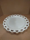 Vintage Anchor Hocking Lace Edge "Old Colony" Torte Plate/Platter Milk Glass 13"