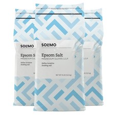 Check Description: Pack of 3 Amazon Brand Solimo Epsom Salt Soak Magnesium