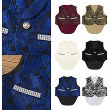 Baby Boys Jacquard Newborn Tuxedo Baby Shower Vest Toddler Gentleman Pageant