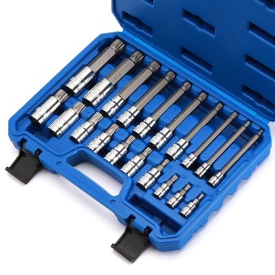Spline Tip Bit Socket & XZN Triple Square Spline Bit Socket Set, 1/2 & 3/8 & ...