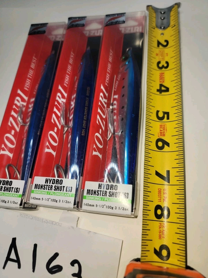 Yo zuri Hydro Monster Shot S lure Lot 3oz 1/2 100g 3 Sinking  Blue & Silver  - Image 4 of 4