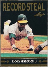 1991 Leaf #BC26 Rickey Henderson Gold Leaf Rookies Baseball NM