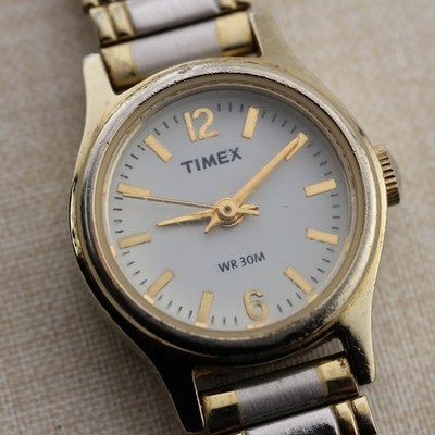Timex Two-Tone Analog Women's Watch Sz. 5 3/4'' New Battery