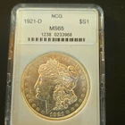 1921-D Morgan Silver Dollar $1 Silver NGC MS65 Slabbed Denver