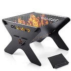 Odoland Camping Campfire Grill Portable Folding Charcoal Grills Backpacking Bbq