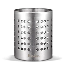 Round Sus304 Stainless Steel Utensil Holder Silver Caddy & Organizer For Drying