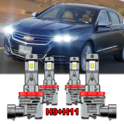 For Chevy Impala 2006-2013 Combo 4x LED Headlight High Low Beam Bulbs Combo 4PCS