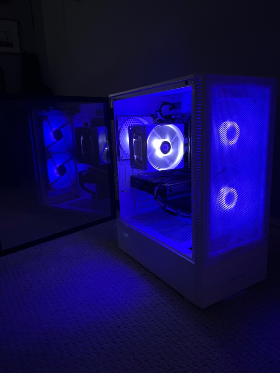 intel i5 9600kf-AMD radeon rx6600 white custom built RGB gaming pc 