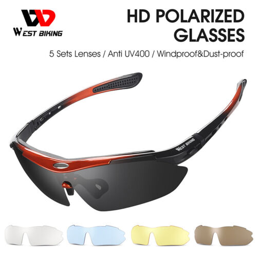 Gafas de sol polarizadas para ciclismo West Biking 5 lentes gafas - Imagen 1 de 17