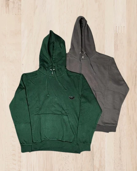 Lot 2 Pulls à Capuche, Taille:M, Couleurs:Vert/Gris Foncé, 50%Coton 50%Polyester - Photo 1/1