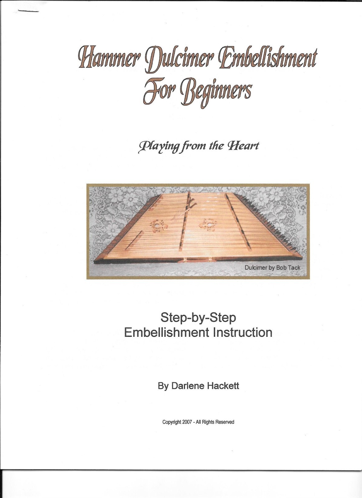 Hammered Dulcimer Beginner Embellishment Instruction Booklet eBay