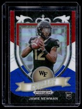 2021 Panini Prizm Draft Picks Jamie Newman Red/White/Blue Prizm Crusade RC #174
