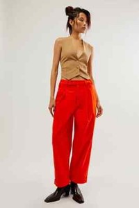 Free People Needed Breaking Trousers Mid Rise Wide Leg Pocket Button Pants M 8