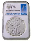 2017-W $1 Silver American Eagle Graded by NGC as PF70 UCAM FDOI