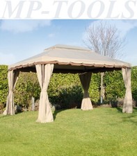 GAZEBO DA GIARDINO TENDA COPERTURA DOPPIO TETTO 220gr MOD. ROMA 3X4 ALLUMINIO 