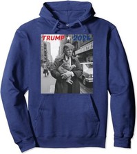 Trump And Cat 2024 Comical Political Unisex Hooded Sweatshirt