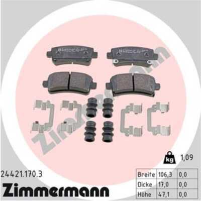 ZIMMERMANN Bremsbeläge hinten für Opel Insignia A Caravan Saab 9-5