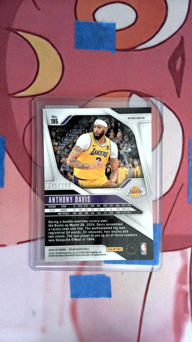 ANTHONY DAVIS 2024-25 PANINI PRIZM #195 ORANGE SEISMIC /199