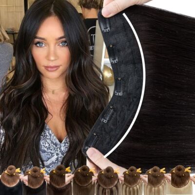 One Piece U Shape THICK Piece 100% Real Remy Human Hair Extensions 5clips Weft