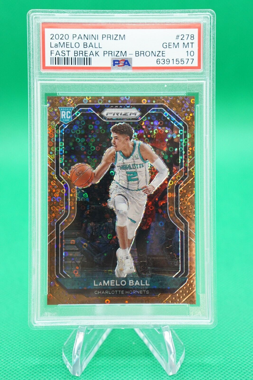 2020 Panini Prizm LaMelo Ball Cracked Red Ice PSA 10 Gem Mint #278